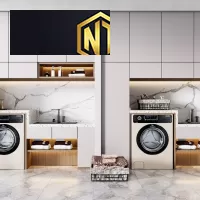 TỦ MÁY GIẶT KẾ HỢP TỦ TIỆN LỢI GỌN GÀNG ĐA NĂNG MẪU 07